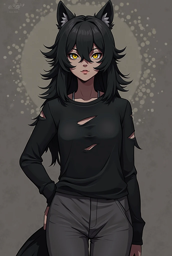 1girl, wolfgirl, furry, fangs, claws, fur, large breasts, (ripped clothes), forest at night, masterpiece, flat color <lora:Squeezer2:0.5>