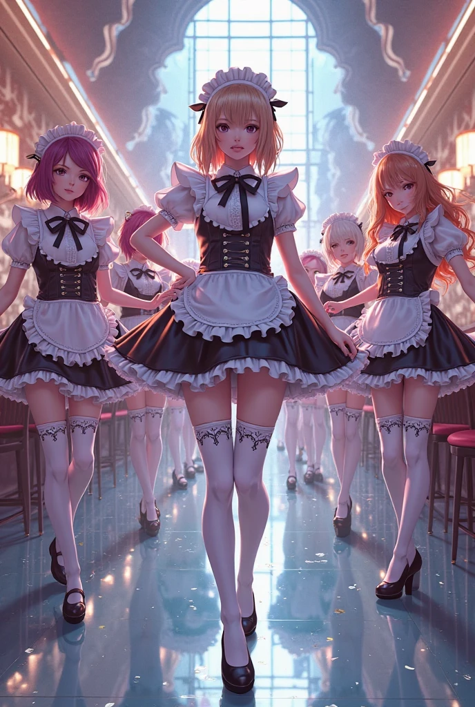 2girls, sisters, magical_girl, two-tone hair, penetration,