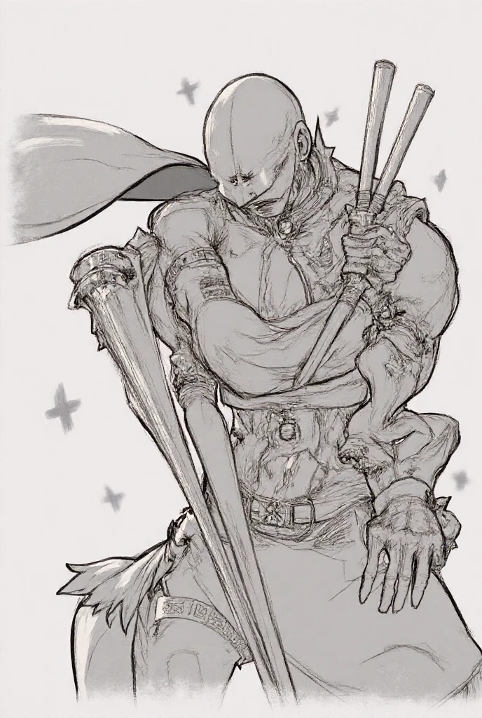 a custom hero costume. He wears a mask that covers half of his face,