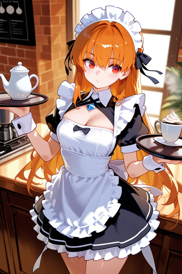 Maid, 中国風Maid衣装, Serve coffee, Energetic Poses