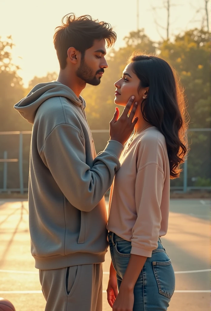 Girl kissing man