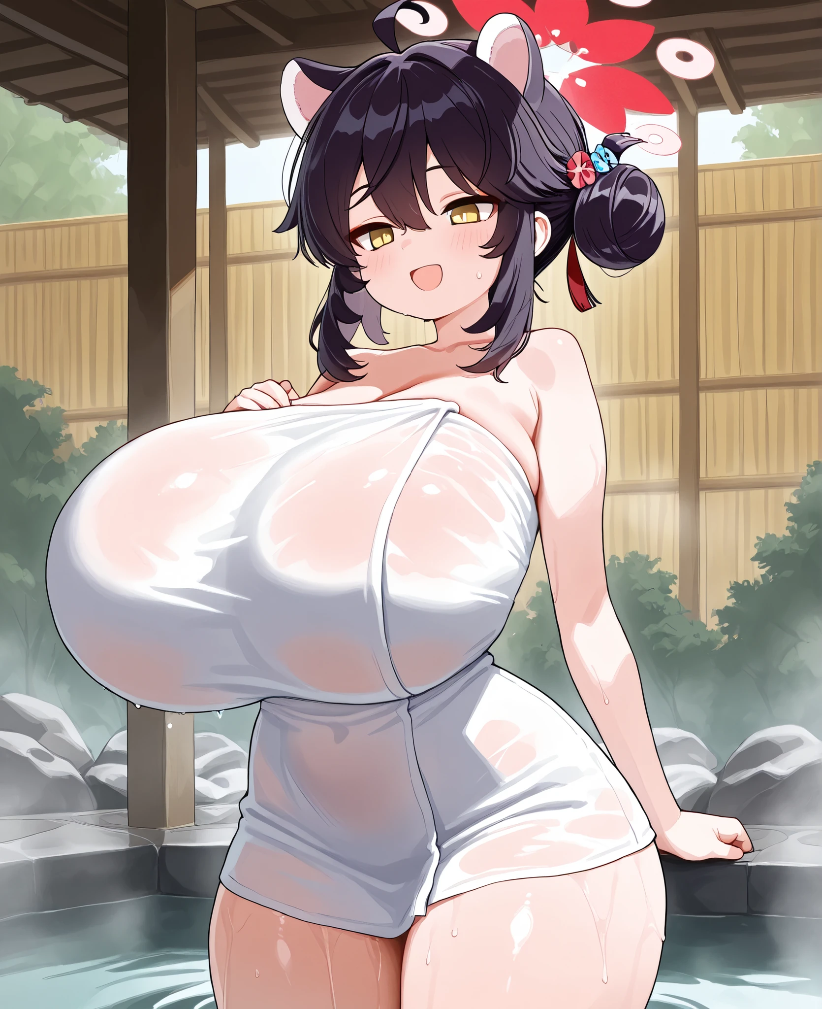 (masterpiece、best quality、super quality、perfect anatomy、detailed、intricate details、Impeccable attention to detail、Superb execution、Beautiful big breasts、upscale、Perfect workmanship、expressive art:1.3),(fat、chubby、Plum:3.45), 2 girls, black hair color hair, long white hair, through bangs, wide waist, wide body,Cat ear,huge belly,The abdomen is divided into two layers,The belt tightens the belly,sitting in water,The belt tightens the belly,Hip-hugging skirt:3),Tight fabric on chest,chubby,heavy belly,hot spring,Two fat cat women huddled together face to face,sitting in water,Skirt rip,hot spring,eating,hot spring,Tight fabric on chest,kimono,The skirt is tight on the lower abdomen,hot springkimono,kimono,anime cat girl huge intestines eat a lot of food shirt lift up the intestines and the intestines on the table - car,swollen stomach