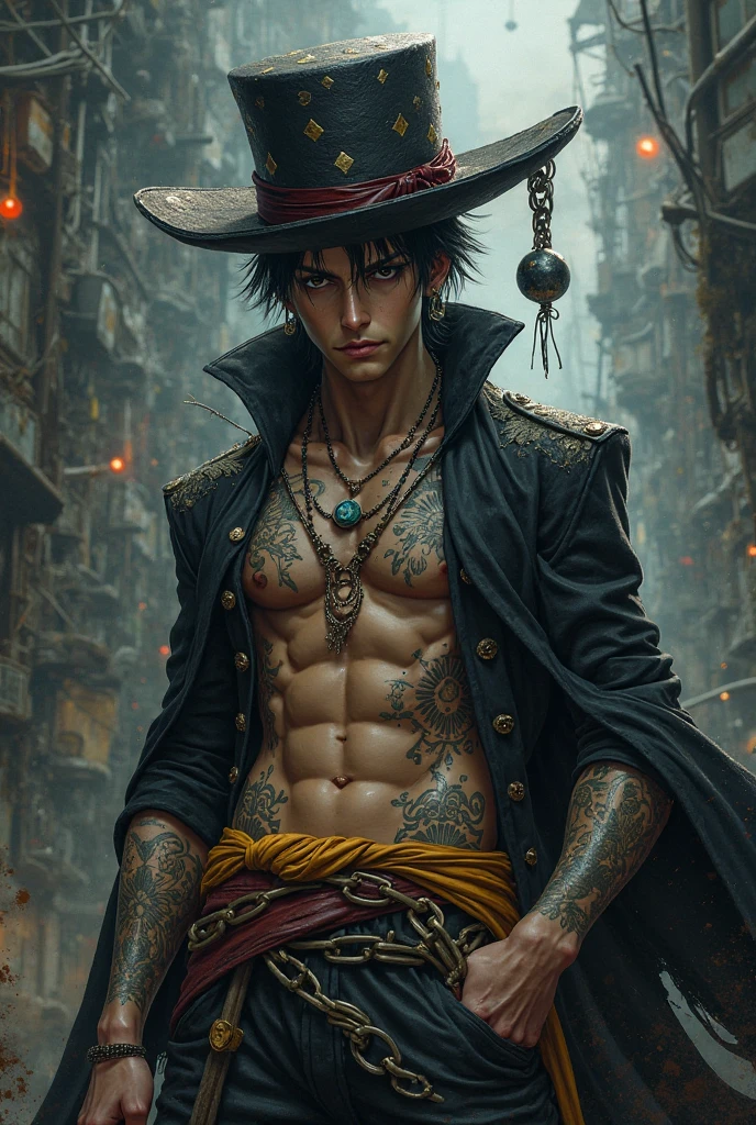 Jungkook walking down a street in New York. Dressed as a pirate of pirates of the caribbean and topless. Fit body. Photorealistic, hyperdetailed, high quality, 8k --auto --s2