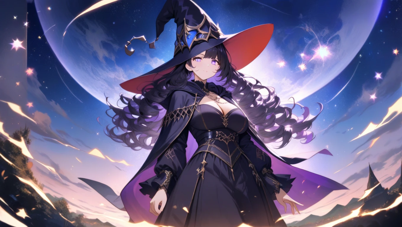 1girl, thirty years old, monster woman, solo, soothsayer, extremely delicate and seductive, mature, long and large soothsayer dress, deep eyes, long black purple wavy hair, white eyes, delicate skin, moth wings, moth antennas, neck furr scarf, moth woman, mature female, large dark dress with cape and hood, priestess dress, embroidery, dark evil scenery, gothic world, heavy flora, mystic atmosphere, monster girl, insect girl, masterpiece, best quality, 8K, tarot cards