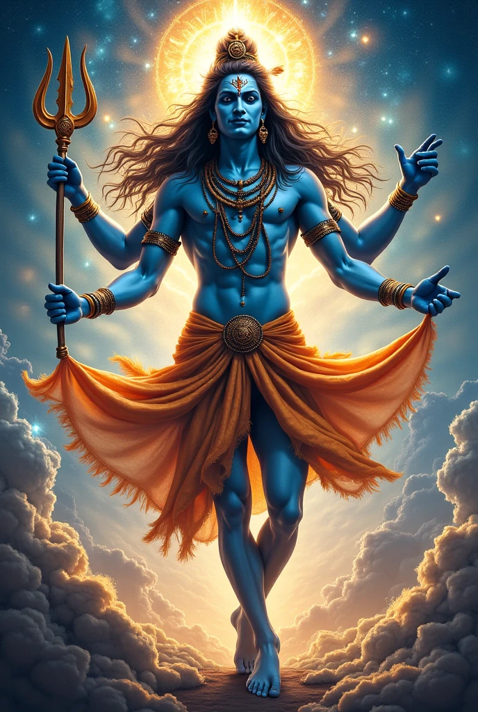 Make a combination of lord Vishnu and Shiva in nritya form