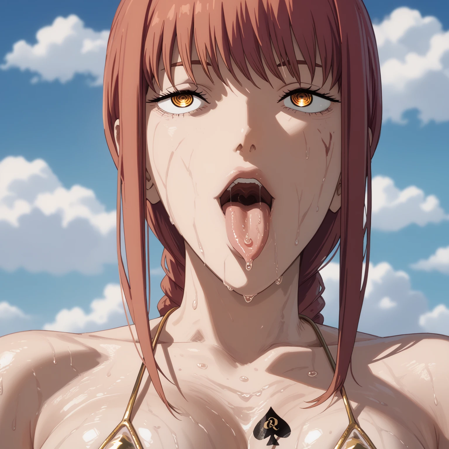 medieval style slingshot costume、expression of emotions、inside the castle、side boob、thin clothes、landscape illustration、Soggy body after taking a shower、pink clothes、Tearnote Yoko, 22 years ago、A woman in a soft cloth loincloth、Clothes that are loose around the chest、small breasts、High resolution、The appearance of being ejaculated by paizuri、