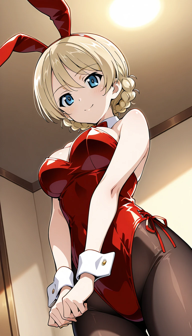 (masterpiece), best quality, highres, NSFW,
girl, (traditional media, 80s:1.4), (eyelashes:1.5),
(intricate high detailed body:1.2), loli,
blonde hair, short hair, (twin messy bun),
green eyes,
lip stick,
slender body, large breasts,
(angry, smile:1.2), open mouth,
neckwear, (white lace leotard with sleeves),
(short frill skirt), see-through clothes, jewelry,
cowboy shot,
in royal palace,
