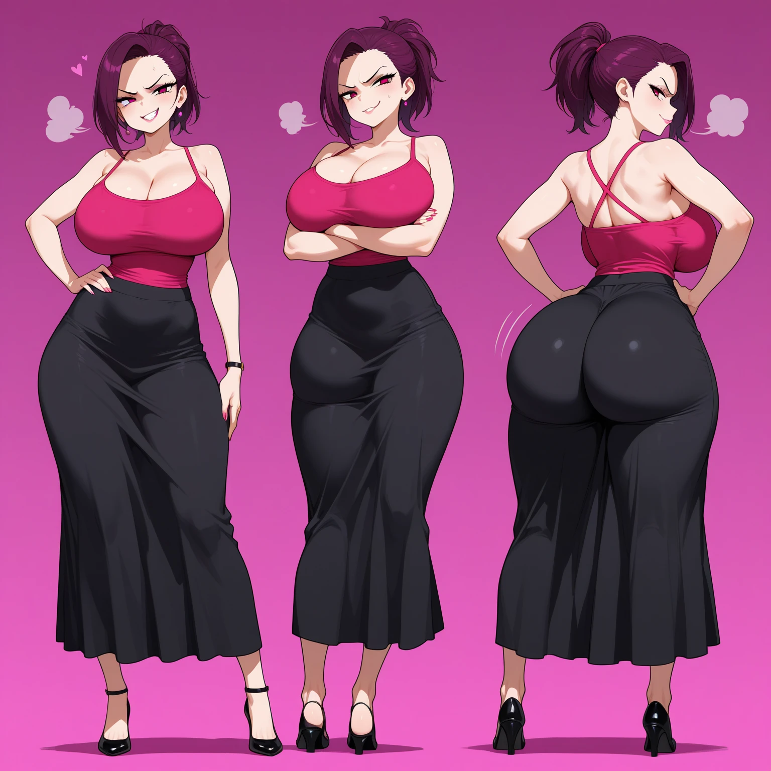 un primer plano de una mujer con un vestido rojo con diferentes poses, Giro de tiro de cuerpo completo, Proporciones OPPAI, Vista de cuerpo completo y cabeza, Anime Mujer Arte de cuerpo completo, Diferente vista de cuerpo completo, Concepto de cuerpo completo, Detalles de cuerpo completo, cuerpo completo!, Pose divertida de cuerpo entero, Postura completamente corporal, fullbody commission for, Full body anime illustration