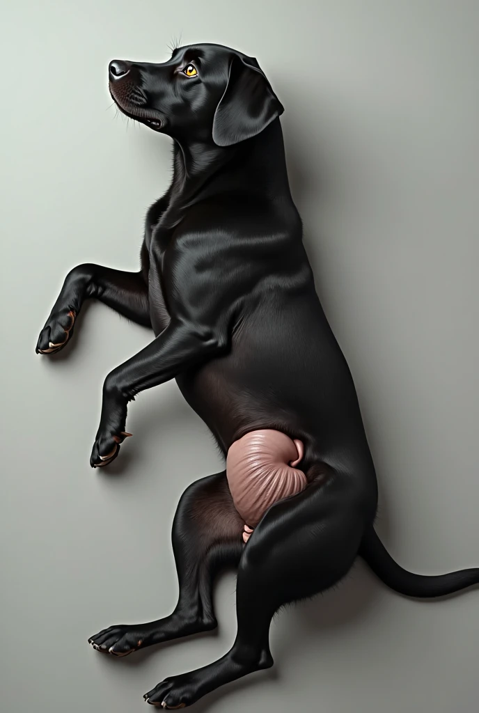 ((((hyena, feral)))), indoors, masterpiece, high quality, realistic, detailed background, ((((rear view, lying on belly, penis going into own anus, anal looping penis, penis over balls, excessive cum in anus, poop)))