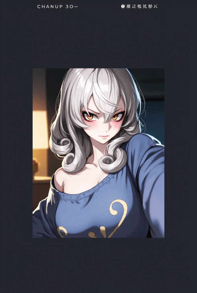 (masterpiece, absurdres, high-quality, best quality, ultra-detailed, beautiful), perfect eyes, perfect face, perfect lighting, textured skin, beautiful detailed face, (detailed face:1.4), beautiful detailed eyes, ambient light, realistic shadows, beautiful detailed pupils, cute, 1girl, solo, solo focus, portrait, beelzebub, <lora:helltakerv1 te.2-000007:1>, short hair, white hair, demon girl, demon tail, freckles, red eyes, white horns, purple lipstick, lips, blush, adapted costume, bare shoulders, red choker, couch, indoors, home, earrings, large breasts, off-shoulder sweater, off shoulder, open-chest sweater, open mouth, shocked, red sweater, covered nipples