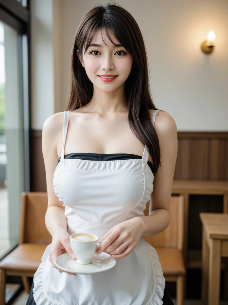((best quality, 8K, masterpiece)), ultra detailed, sharp focus, 1 cute girl,sitting on chair, ((cup of cafe latte)), highly detailed face and skin texture, ((detailed eyes)), ((beautiful eyes:1.2)), (smile:1.15), (closed mouth), cafe、Completely naked
、There is semen in the cup、Semen overflowing from the cup