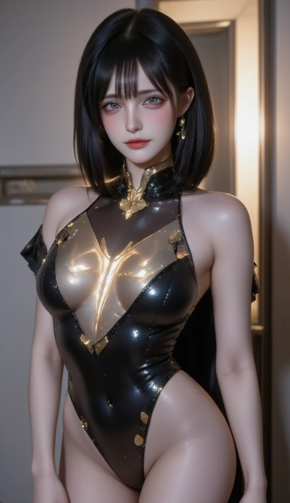 Generated in SFW, Real、(1 Female:1.37), Over-chest shot, (From the side:1.21), Japanese women, 28 year old supermodel, Skinny body, (very small head), (Very small face), (Perfect Anatomy:1.37), Make your body anatomically correct, (highest quality:1.4), 32k resolution, (Realistic:1.5), (超Real:1.5), High resolution UHD, (masterpiece:1.2)), (Improvement of quality:1.4), (Very beautiful facial details), (Highest quality realistic skin texture:1.4), Fit-fit uniforms, ((Shiny Dress:1.37)), Big earrings, Pearl Necklace, ((Black colorful floral background:1.15)), Accurate Fingers, Very detailed, Symmetrical eyes, Thin lashes, Sharpen your eyebrows, ((Very detailed portraits)), Red cheeks, 超Real eyes, Perfect Lips, Perfect Eyes, Perfect Iris, Natural Makeup, [Purple Lipstick], ((A great eye for quality:1.2)), (tired, Sleepy and satisfied:0.0), (Beautiful Lips:1.33), (Great nose:1.2), (Flat Chest), Tight waist, (Slim lower body), Brown Hair, (French twist hair:1.37), (Hair Clip), ((Realistic)), ((Sharp focus)), (Highest Resolution), ((The most ridiculous quality)), ((masterpiece)), Professional Cinema Lighting、（Perfect Body Proportions), (Perfect hands), （Perfect Fingers），(Oily skin:1.5)