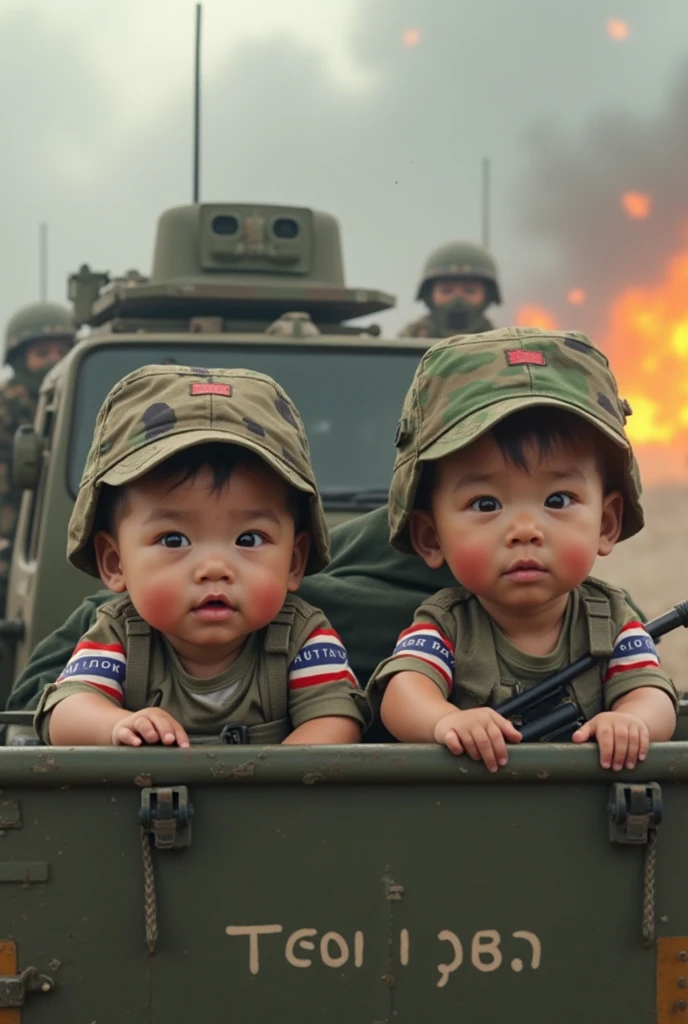 10 children dressed as army