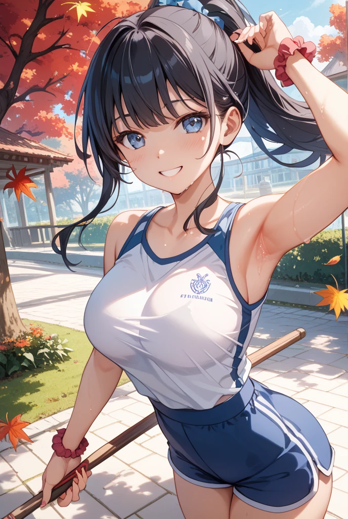 anime style: Kimi no Koto ga Dai Dai Dai Dai Daisuki na 100-nin no Kanojo, symmetrical face, white woman and light brown hair, young woman of 1, very realistic anime, a slave woman from ancient Egypt with a crop top period linen, short tight miniskirt, body similar to Priscilla Ricart, walking to the bank of the Nile River with very short clothing thin and light as air, very sexy and seductive girl, 38D cup breasts, with facial details and intricate realistic elements, random angle, ass view, nsfw
