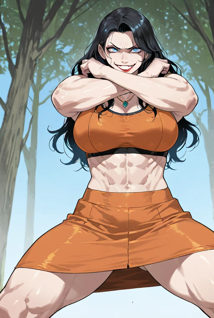 anime character senran kagura video game character muscle senran_kagura Daidouji (insanely detailed, beautiful detailed face, masterpiece, best quality), full body, martial arts, monk,, standing, smile, not hat