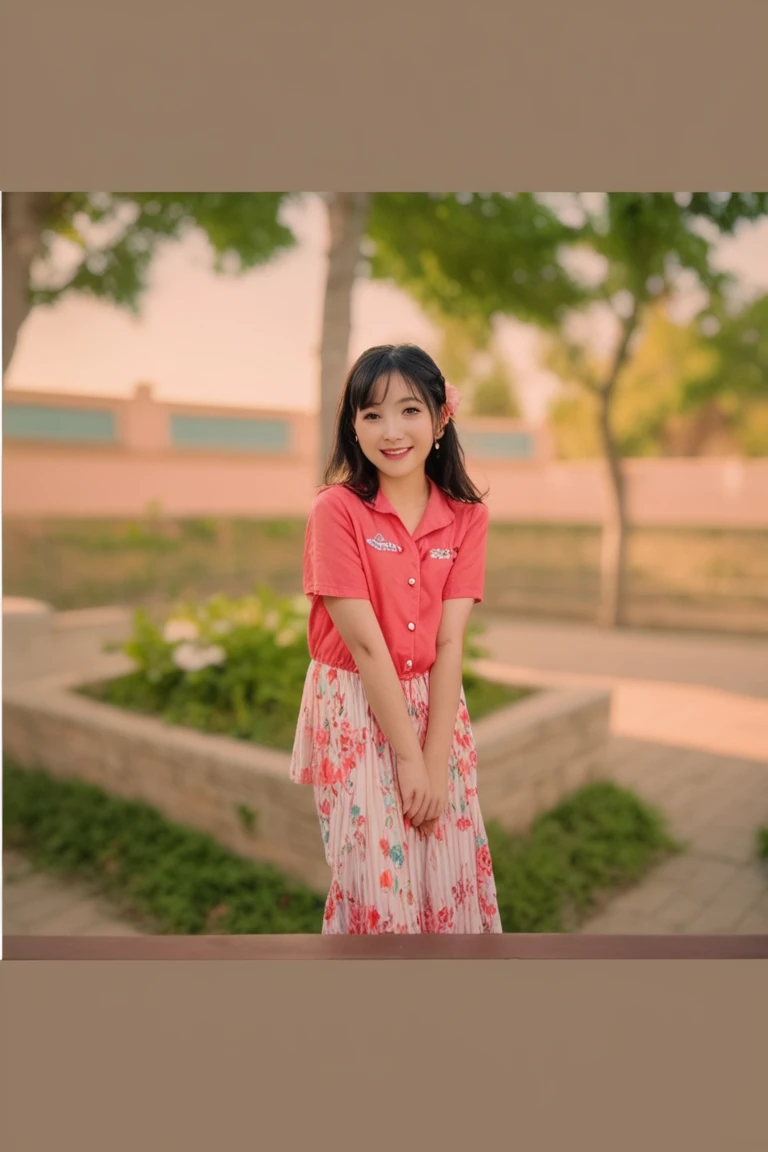there is a young girl standing on a bench by a lake, xintong chen, connected with hanging bridge!!, standing next to water, ruan jia beautiful!, photo of the girl, peacefull, li zixin, chinese girl, yan, jinyiwei, vacation photo, inspired by Li Keran, handsome girl, leng jun, standing on a bridge
