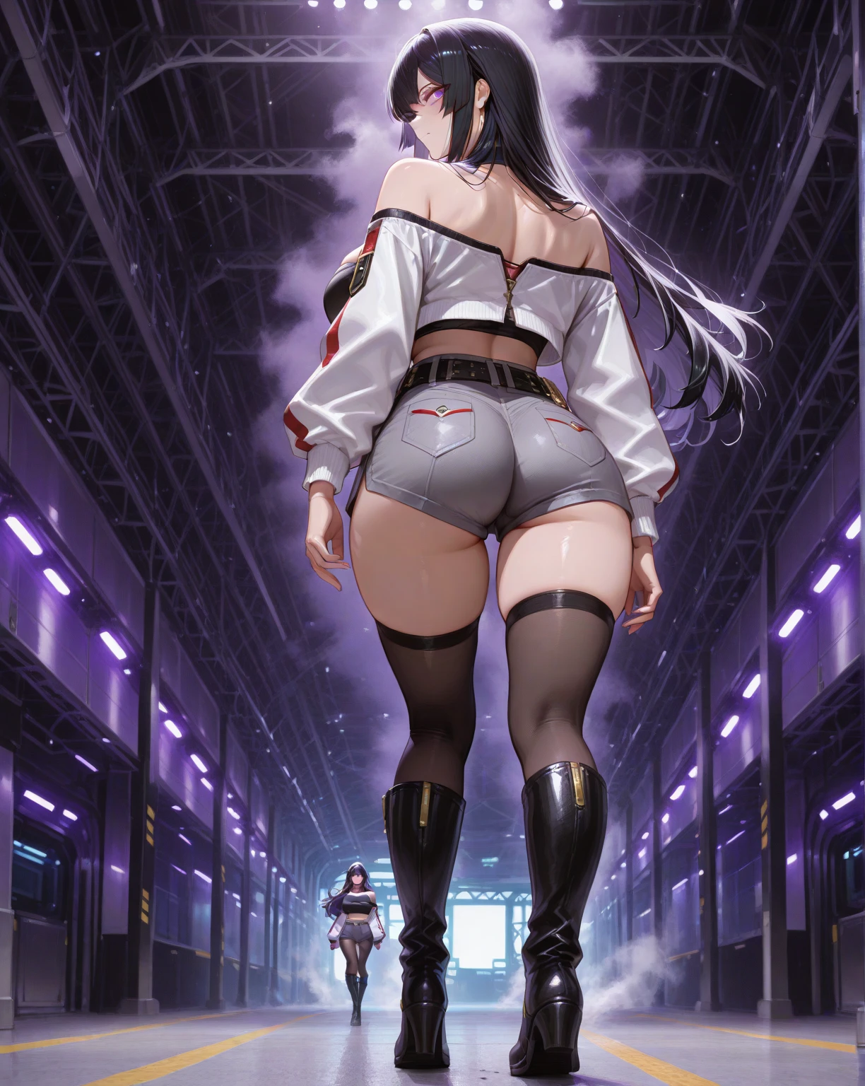 ((best quality)), ((master part)), (high resolution:1.3), ..3d, Shitsumeka, Mulher Cyberpunk Bonita com Mechs da Cidade Arruinada, Tecnologia Antiga, HDR, ray tracing, NVIDIA RTX, super resolution, irreal 5, Subsurface scattering, PBR Texturing, Post-processing, anisotropic filtering, profundidade de campo, Maximum clarity and sharpness, Texturas multicamadas, Mapas de Albedo e Especular, surface shading, Accurate simulation of light-matter interactions, perfectly proportions, octane rendering, Two-tone lighting, ISO baixo, White balance, rule of thirds, Ampla abertura, 8K BRUTO, Subpixel eficiente, Subpixel convolution, light particles, espalhamento de luz, Efeito Tyndall, espelho retrovisor, cabelos longos, cabelos desgrenhados, Costa, lua gigante, passeio de moto vermelha, Virar, ass enfatizou, beautiful legs