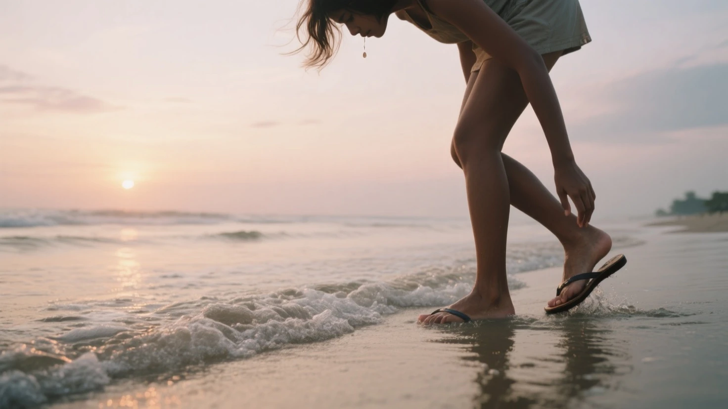 Chico adolescente cuerpo tonificado disfrutando el agua y el sol y la arena y el mar