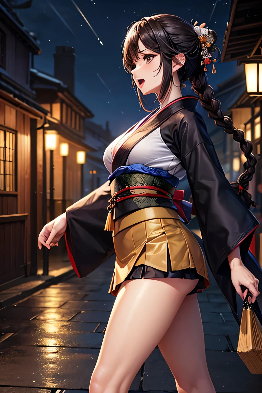 (Best quality, masterpiece), (warm yellow light, backlight, Japanese tatami interior, rope binding, woman, sexy woman), realistic background, 2112, light * _black_particle, --auto --s2