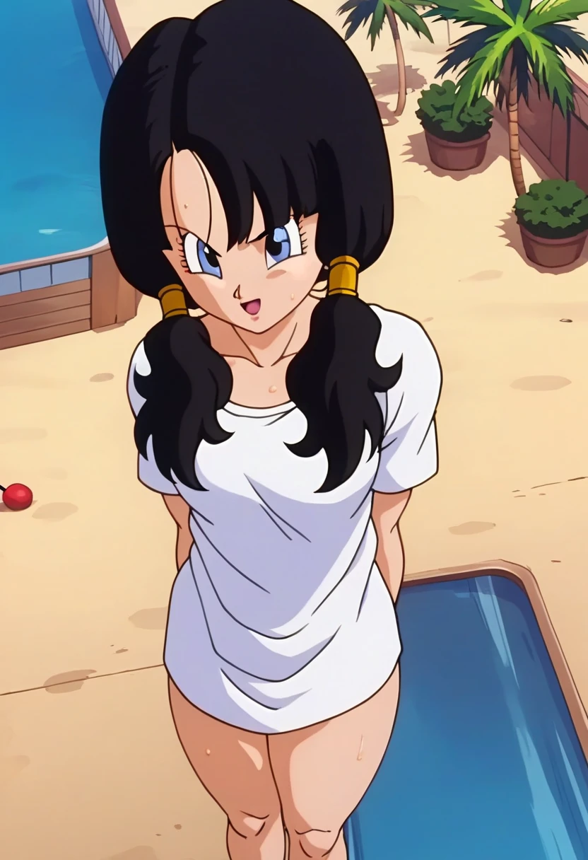 fountain_cheered up, score_9, score_8_above, score_7_above, cheered up screencap,8k, absurd resolution,
Pan \(Dragon Ball\), 1 girl, Alone, looking at the viewer, short hair, hits, black fur, session, whole body, black eyes, denim, orange scarf, retro artStyle, female , v shaped eyebrows, from below, rock, diaphragm, clavicle, 1990s \(Style\), naked, sexy body, ass medium, tits medium, sexy ass, medium breasts, happy, medium breasts, sexy bikini
