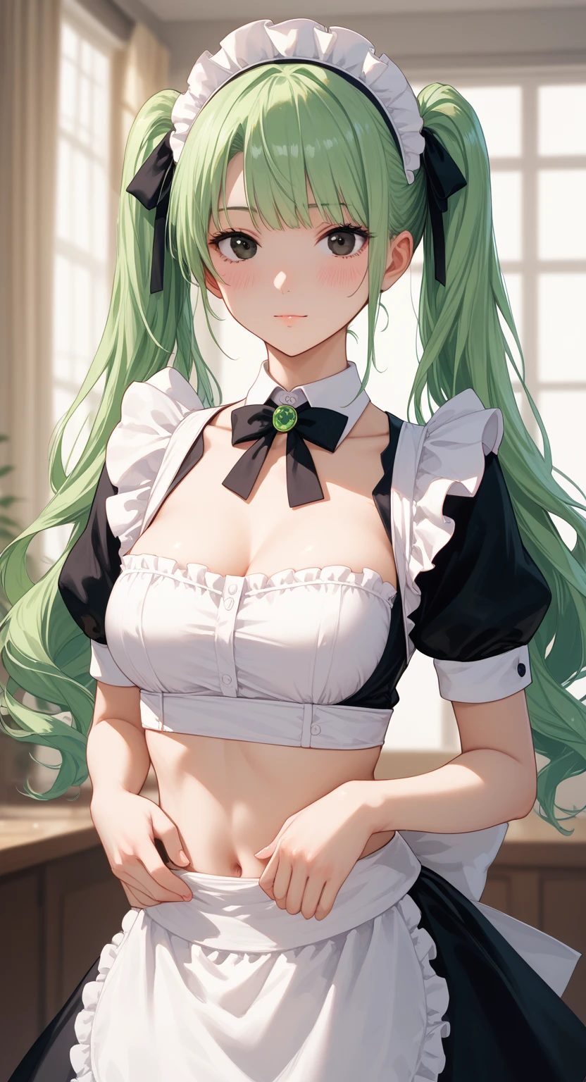 One Girl, (((45 years old Japanese mature maid 1.5))), alone, ((long dark green hair 1.4)), ((Sweaty 1.5)),((Shiny skin 1.4))，(Sexy Aunt)，((Thighs)),  Adult sex appeal, ((Pink miniskirt maid outfit 1.5))，((Knee-high socks 1.4)),whole body, bangs, Realistic,((Small Breasts 1.2)),  4K, Highest quality, Slender beauty, Very clear photos, 8k, Beautiful pose, Photo session、((Cute pink maid outfit))、smile、Straight hair,((Night Pool Background))