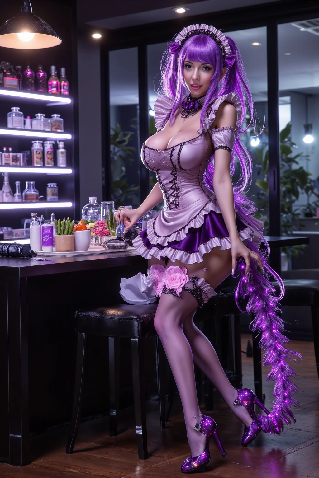 Ariana Grande, medium body, medium tits, full body image, fine lingerie, High resolution, nightclub, spout