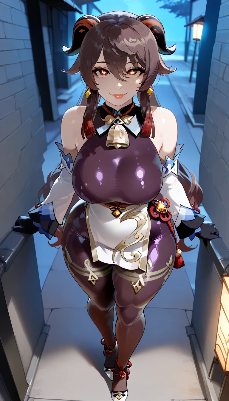 Zhongli(genshin impact),1girl,solo,super huge breasts,looking at viewer,near,standing up,in room