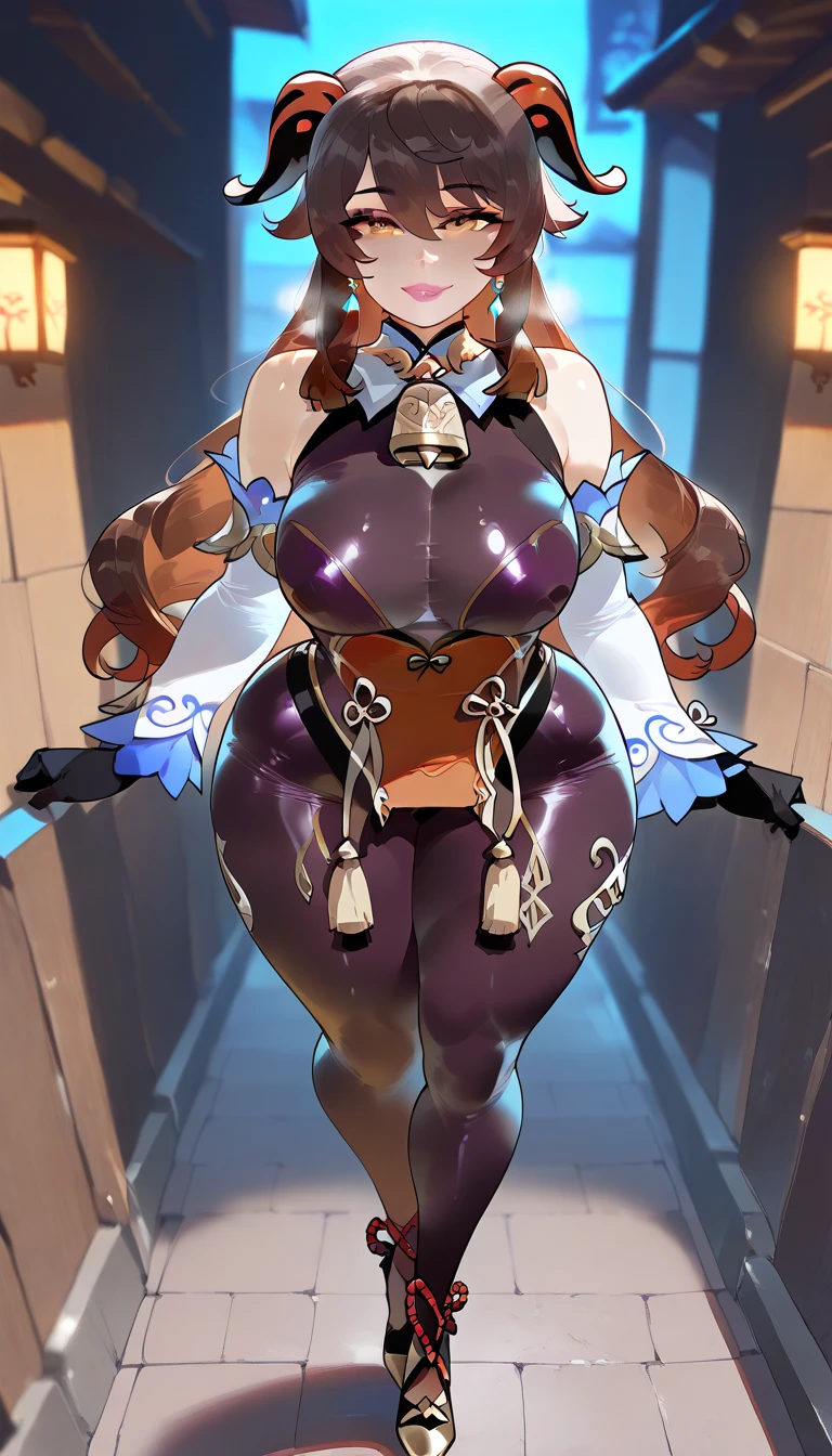 olga discordia, light brown hair, hair stick, bangs, blue eyes, solo, smiling, standing, upper body, hips, bare shoulders,purple thighhighs, violet dress, gold jewelry,armor,gloves,circlet, cleavage, red and gold royal castle, gigantic breasts, (best quality, masterpiece, beautiful and aesthetic:1.2, highest detailed face, perfect face,) eyes, perfect face,expressive eyes,
looking at viewer, in the center of the image,(Upper_body),(Focus on her face),
official art,extremely detailed CG unity 8k wallpaper, perfect lighting,Colorful,
(masterpiece:1.0),(best_quality:1.0), ultra high res,4K,ultra-detailed