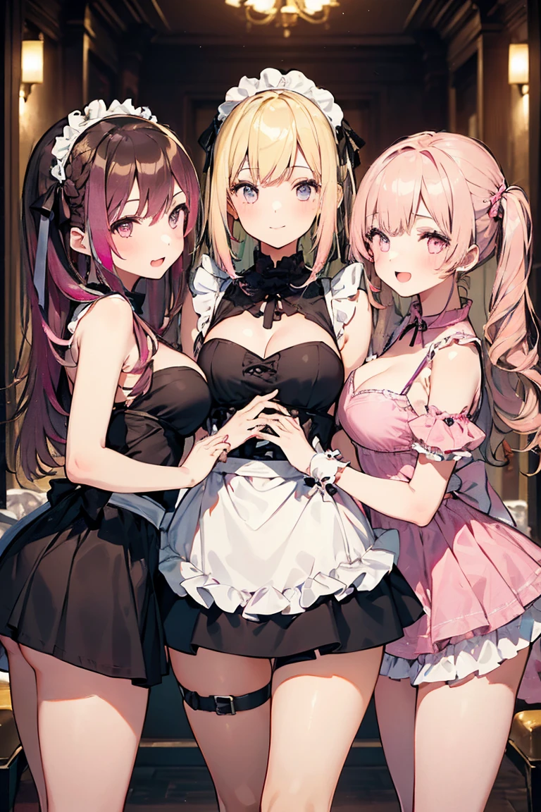 best quality, super fine, 16k, extremely detailed, delicate and dynamic, (3 women and 1 boy:1.4), cute woman,boy, baby face,black hair, pink eyes, A detailed eye, source_anime, high detail, hair ornament,smile, Young features, looking at viewer, (white background:1.3)fluffy hair, Elementary school girls,hair clips, Black Stockings,standing, underwear,teenage girl, belly button, skirt,beautiful illustrations, highest quality, pretty girl,beautiful girl, clear face, pastel colour ,blonde hair, smile, blush, にこやかなsmile, thighs,perfect hands, five fingereet,Three Succubi (symmetrical succubus wings), (triplets:1.2), (ribbon:1.1), tie, Bree, earrings, Suspicious face, alicious smile, Bruises and ugly facial features, young features, fluffy hair, (Open your mouth and laugh), Chiquita, Colossal tits, (Put your hands on your face), Ruffled uniforms, hair clips, (Ridicule:1.1), looking-down, Angle from behind, respected by women, (upward looking gaze:1.2), (hearts symbol:1.5), (lump of heart:1.5), (heart effect:1.5), (heart mark:1.5), demon tail, Devil's Taiuccubus, (super Colossal tits:1.3), (heart tattoo:1.3), Yodare, Devil's Tail, Chest Alignment, Girl Sandwich face sandwich (confused and blushing,kawaii facepose your ahegao), hug each other, catch them, そしてサンドイッチを作ってサンドイッチにhug each otherポーズ, (burying boy's face in cleavage:1.3), sandwich from front and back, Sullen expression 4p, boy looking away