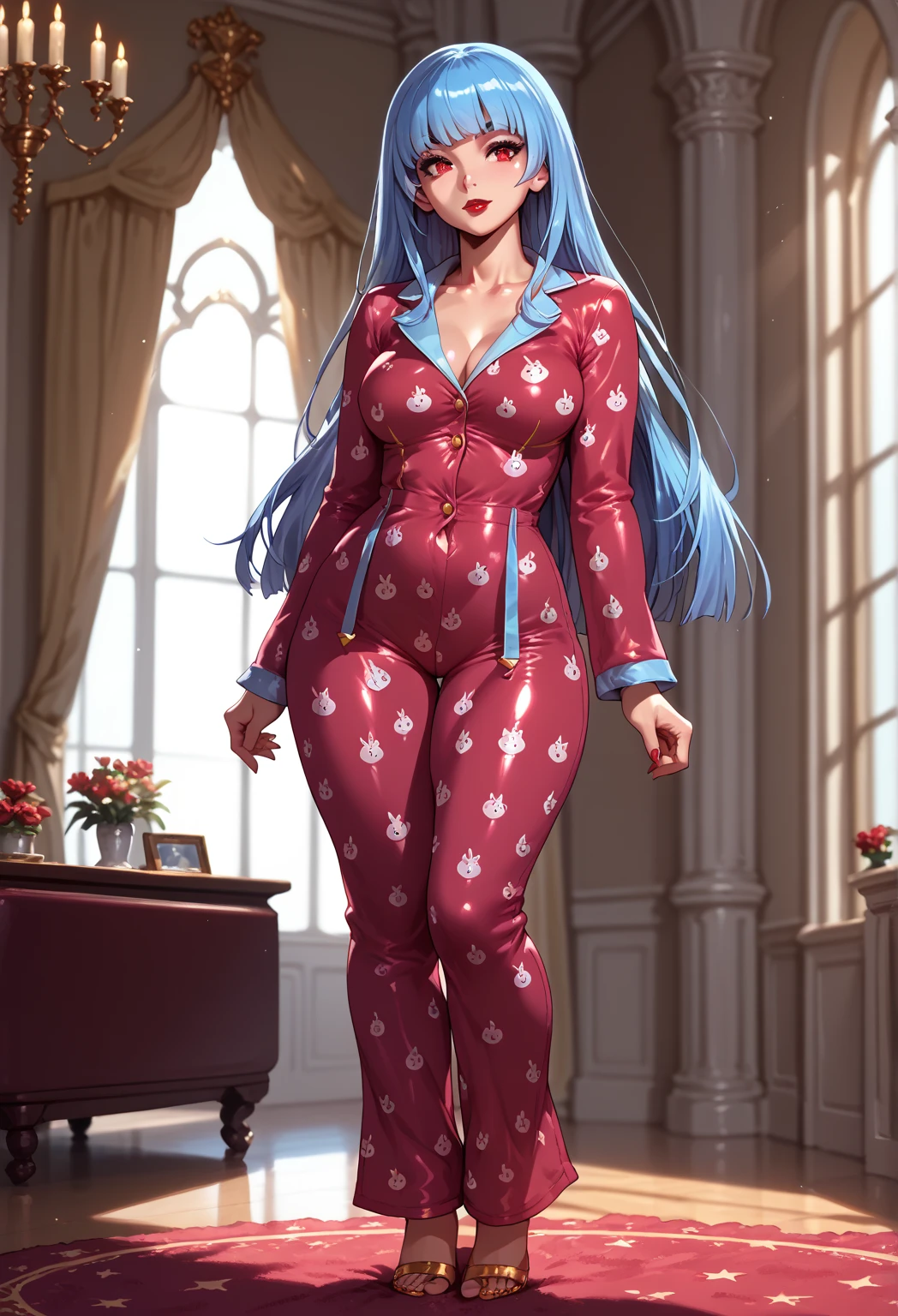 My little pony, (anthro), turquoise to white hair gradient, white body, red eyes, medium breasts, red lips, perfect lines, beautiful quality, room, very shy, wizard in Mage's robe, radiant light