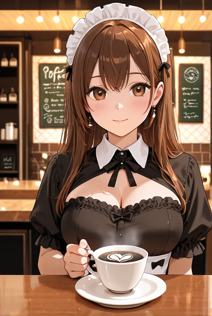 Best quality, masterpiece, ultra high res, raw photo, (photorealistic:1.3), Korean cute girl, 18 years old, silky skin, black hair with bang, half transparent frill white shirts with ribbon, orange micro bikini, long elbow glove,collar,(frill orange skirt), , short sleeves, Waitress costume, black thighhighs, (coffee shop, huge breasts, cleavage, smile:1.1), 1girl, ((1man and 1woman having sex, doggystyle:1.4)), doggystyle,(1man on ass side:1.1), looking at viewer, tareme, 1pennis, naughty face, rolling_eyes, cross-eyed, ahegao, open mouth, tongue out