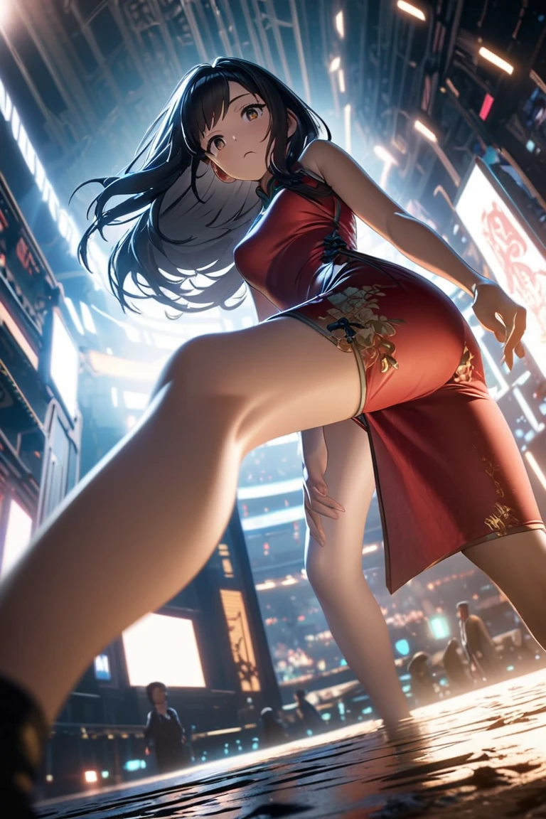 work of art, best qualityer, HuTaoV4, 1 girl, standing alone, blush, twintails, long hair, hair between the eyes, ((Urban clothing)), citys, plein-air, natta, movie poster, 8K extremamente detalhado, Soft, high resolution, ultra quality, cinematic lighting, ambient occlusion, High definition, 2k, 4K, 8K, 16K, extremely detailed anime, detailed faces, perfect composition, wide plan, atmospheric lighting, very sexy, lift skirt, random lumbar angle, no censure, nsfw, no censure