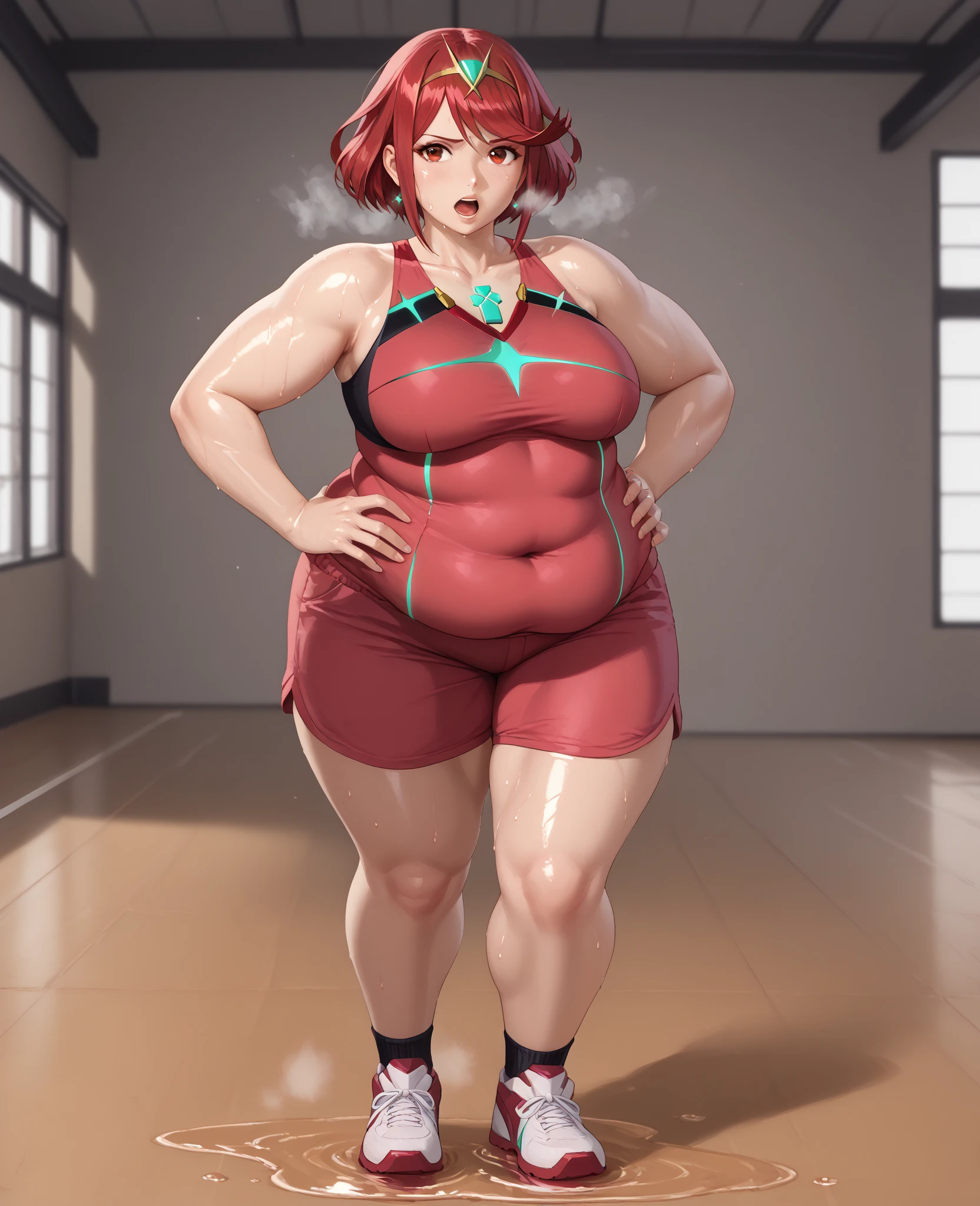 Yellow eyes,full body length shot, Orange hair、Short Bob、Black Full Body Tights obese Model, athletic fashion photography, full-body close-up shot, portrait of modern darna, plump curvy physique, profile image, a portrait by Natasha Tan, trending on cg society, Strong abs, full body length shot, Fatness Model, full-body close-up shot, athletic fashion photography, , obese curvy physique, Female Jinni, masutepiece、Thigh muscles