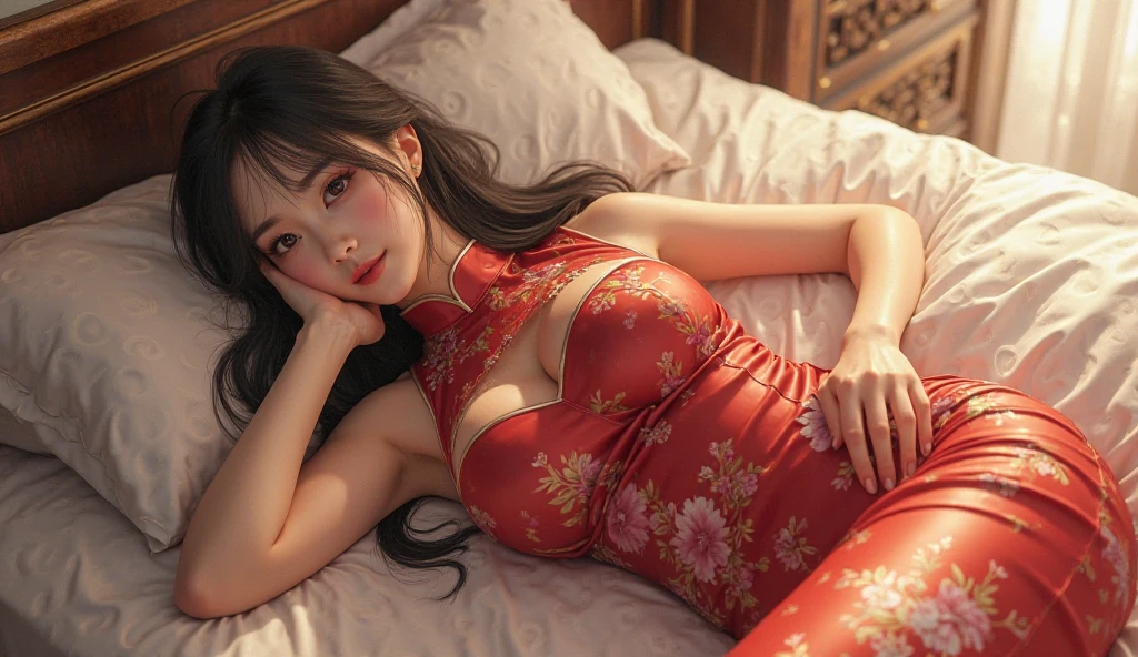 official art, unified 8k wallpaper, super detailed, Beautiful and beautiful, masterpiece, best quality, (Zentangle, controversy, twist), (fractal art: 1.4), (role center: 1.3), 2 girls, black hair, Chinese, Off-the-shoulder style, short skirt, calf, navel, Very detailed, dynamic angle, cowboy shooting, (The most beautiful chaotic form), flowing, (bright colors), oak, (medium breasts), Chinese costume pajamas transparent, , Sexy Lingerie