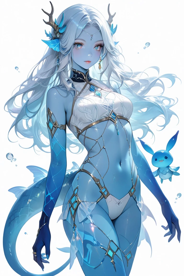 ((Cinematic light, Best quality, 8k, Masterpiece :1.3)), 1girl, Beautiful woman, (white hair, large breasts:1.3), rope panties, bra :1.2, hopefully falling, seductive open lips,1girl, standing, full body, hairy female, body hair, (white hair, white skin:1.1), chest tuft, digitigrade, white hair, long hair, black mask, (blue eyes, bright eyes:1.4), small breasts, BREAK nature, jungle, magical forest, fantasy forest, grass, purple leaves, plants, bright flowers, rocks, day, sexy, showing off, showing armpits, ((nsfw)), ((sexual teasing)), ((((golden micro-bikini))), (((mask covering part of the face))), (( thin waist)), skinny, ((((mask full of milk))), ((mask dripping milk))), cummed mask, cum on mask, (((blue lipstick))),