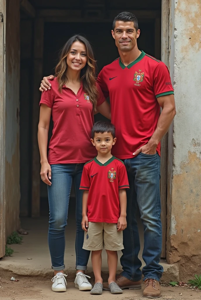 Familia yendo al estadio con remera albirroja