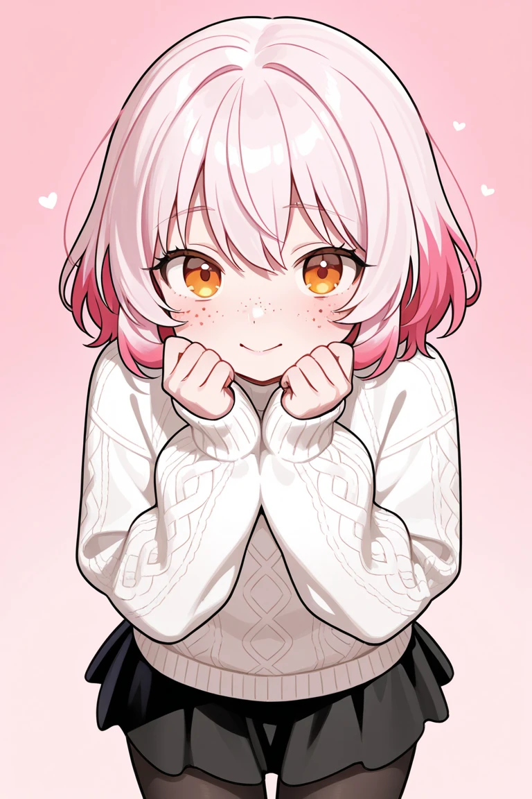 • Head:
• Round face with a soft and cheerful expression.
• Light, cream-colored skin with a smooth texture.
• Large, round eyes with a playful and slightly closed appearance, giving a joyful and cute expression.
• Blushing cheeks in a soft pink hue, enhancing the character’s adorable and friendly demeanor.
• Small, round nose and a small mouth shaped in a gentle smile, adding to the character’s approachable look.
• Two long, upright bunny ears positioned on top of the head, with the inner ear showing a soft pink color, adding a playful and unique touch.
• Hair:
• The character has no visible hair, as the focus is on the large bunny ears which give a distinct and charming appearance.
• Upper Body:
• A round, slightly pudgy torso that maintains the character’s cute and chubby appearance.
• Short arms with small, rounded hands, kept close to the body, adding to the overall compact and endearing design.
• The character is dressed in a simple, light-colored outfit, possibly a soft sweater that complements the cream color of the skin.
• Pose:
• Standing in a relaxed and playful posture with arms slightly lifted to the sides, as if gently waving or expressing joy.
• The overall stance is casual and laid-back, exuding warmth and friendliness.
One girl, solo, Simple Background, Anatomically correct,