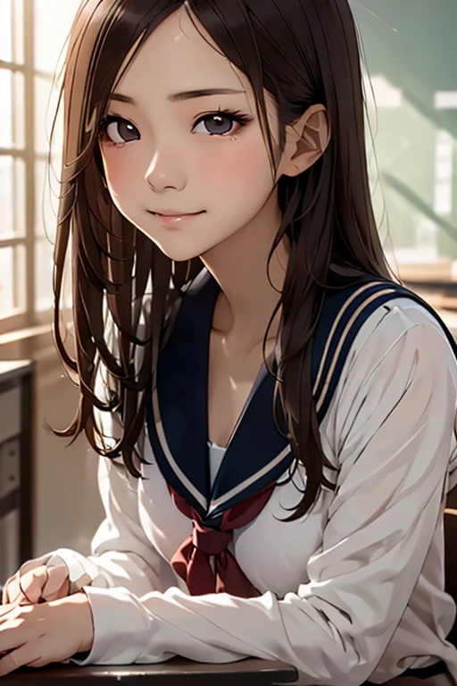 indoor, bedroom, sitting on bed:1.1, ((W sitting)), , long hair, brown hair, brown eyes, (perfect skin, realistic skin), seifuku, white shirt, white socks, white panty, fine fabric emphasis, sexy:1.1, smile, blush:1.2, TakagiSanFirstStyle, (master piece:1.4, best quality:1.4, intricate details, highres, 8K, 4K, UHD, Ultra Detailed 8K CG, ultra high res, High quality texture, High quality shadow, HDR), nsfw