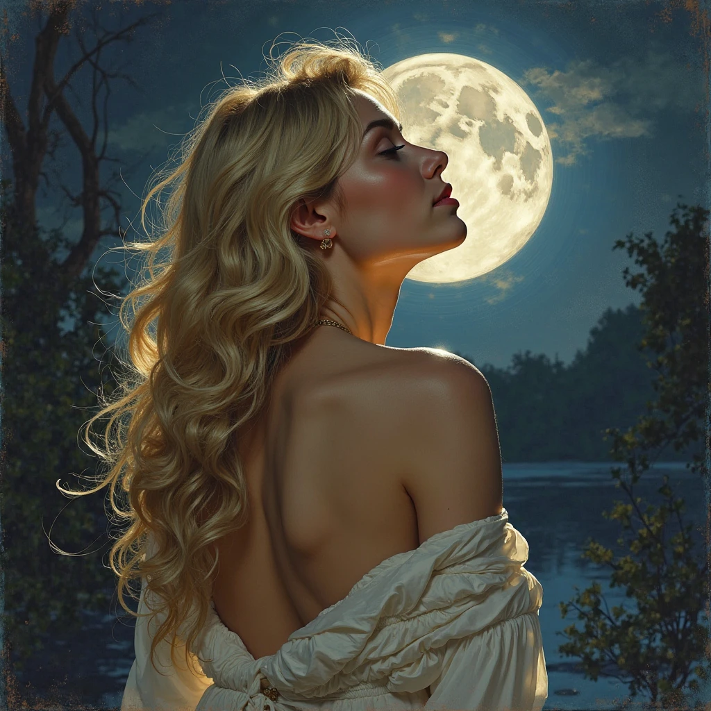 a Sprite female laying on a table, in a dark sun fantasy art style