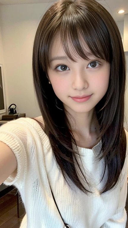 (highest quality、Tabletop、8k、Best image quality、Award-winning works)、One beautiful woman、Age 25、(Fixed composition at the front:1.1)、(Symmetrical Configuration:1.1)、(Front view from chest up:1.1)、Big and ample breasts、[clavicle]、(A tight-knit sweater that fits snugly:1.1)、Look at me and smile、(Strongly blurred park background:1.1)、Droopy eyes、Natural Makeup、Ultra high definition beauty face、Ultra HD Hair、Ultra-high definition sparkling eyes、Ultra-high definition glossy lips、Accurate anatomy, Nationality: American, Hairstyle is random, 