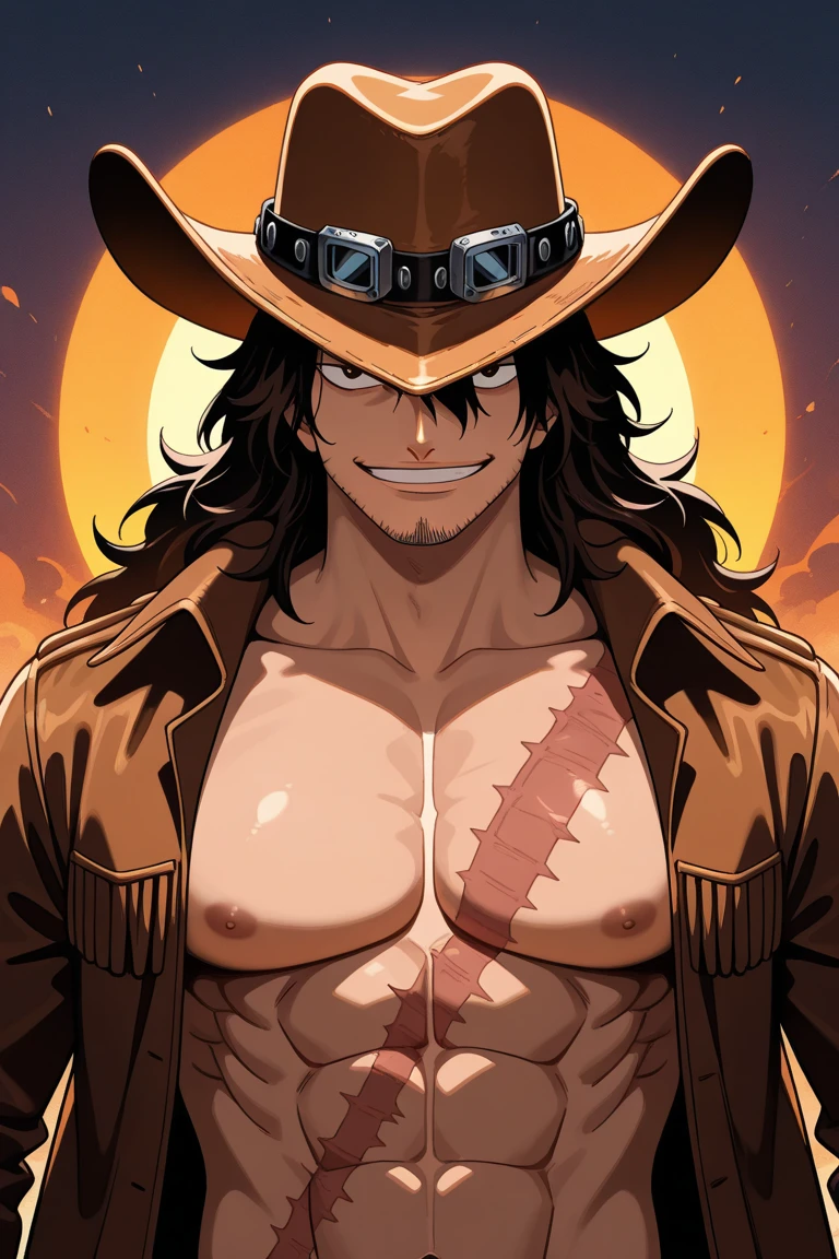 boichi manga style,  male focus, 1boy, solo, fire, open clothes, black hair, straw hat, open shirt, hat, abs, jewelry, necklace, muscular, shirt, belt, ((masterpiece)) 