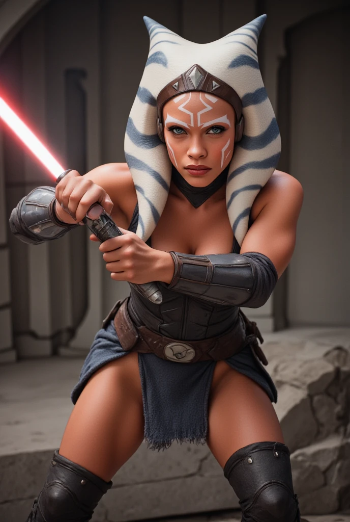 A beautiful sexy , ahsoka(detailed realistic,4k,highres,masterpiece:1.2), . (armbinder)NUDE