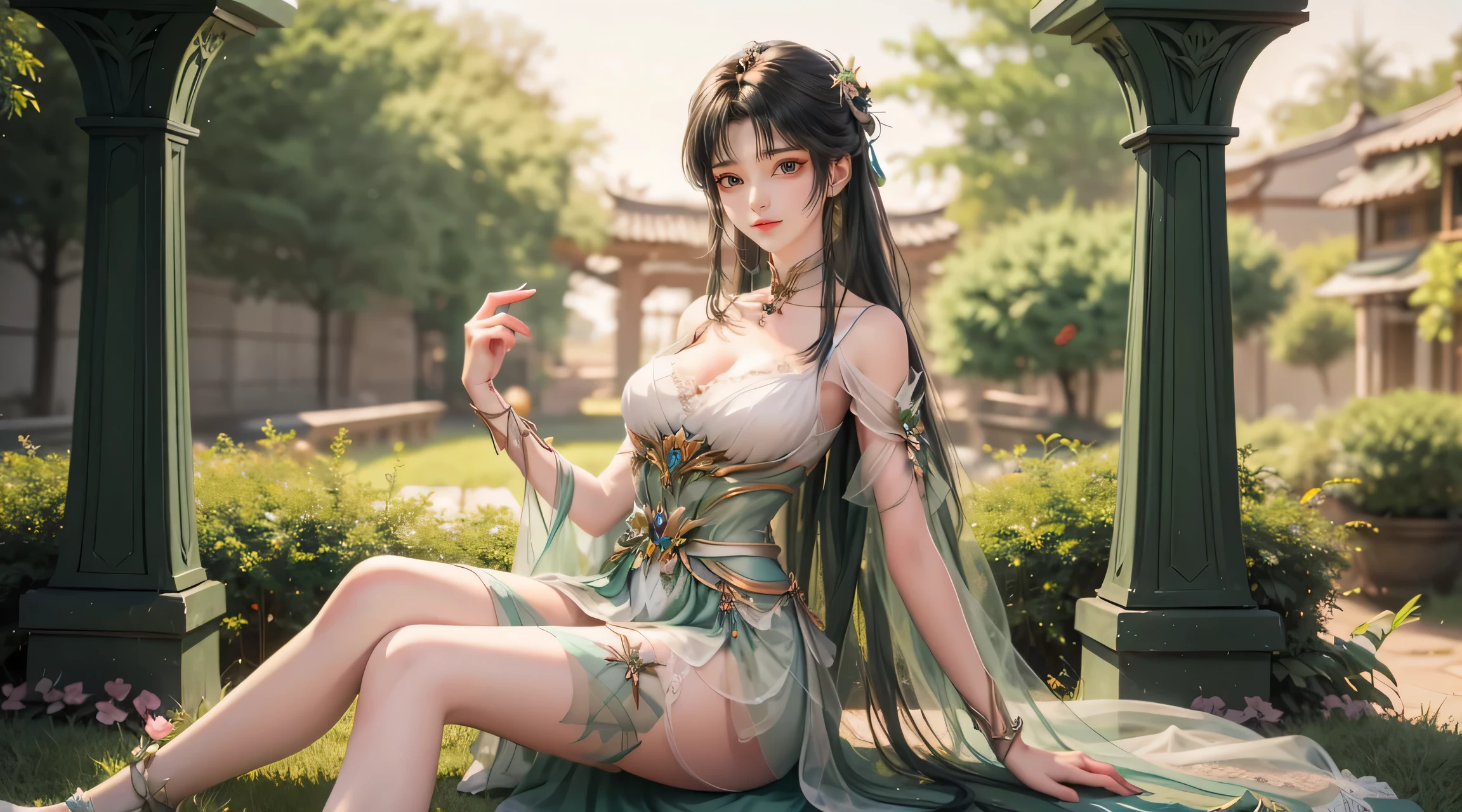 Close-up of a woman in a white dress lying on a wooden floor, Japanese Goddess, Beautiful Chinese model, beautiful goddess, beautiful Asian girl, Sexy Girl, Fair, smooth and translucent skin, Chinese Girl, Asian girl, Attractive anime girl, Sexy pose, Beautiful fantasy queen, Beautiful and detailed body and face, Smooth white tights set, Light milky white porcelain skin