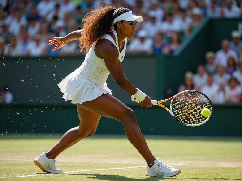 professional photograph
Serena Williams, playing tennis against a tough opponent during a major tournament, showing off her impressive skills and determination to win.
<lora:add_detail(realistic):1>
((video grainyfilm)), natural cinematic lighting, ((professional photo highly defined))
realistic, best quality, photo-realistic
8k, best quality, masterpiece, realistic, photo-realistic
<lora:add_sharpness:-5>