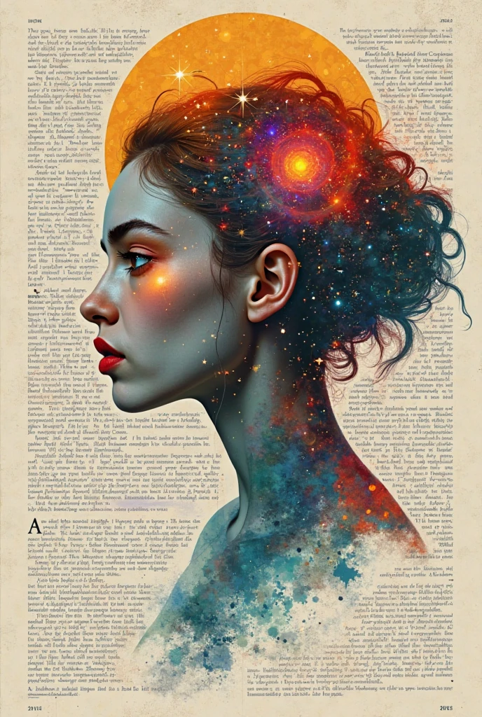 Logo representing a group of people who don't sleep at night because they are thinking about their problems. Includes face or profile of a woman.
