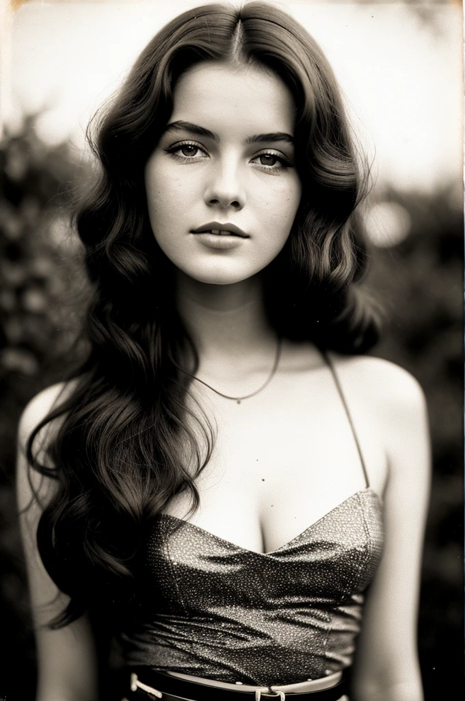 pale skin muscular goth brunette 13 year old girl huge breasts in the style of Norman Rockwell