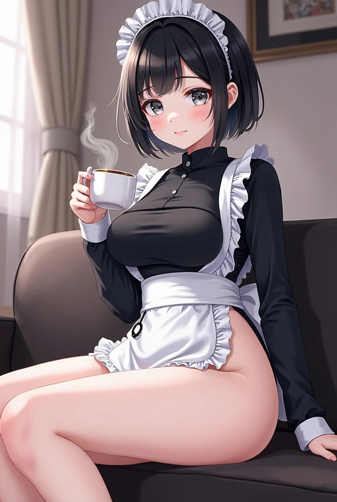 masterpiece, yor, 1girl, Amazing Cleavage:1.3, thin waist, big ass, Raised sexy, medium breast: 1.8 posed cleavage:1.2、solo, looking at viewer, open mouth, have a cup of coffee,black hair, red eyes, dress, bare shoulders, jewelry, collarbone, sidelocks, hairband, earrings, indoors, off shoulder, :o, sweater, arms behind back, plant, short hair with long locks, white hairband, off-shoulder dress, sweater dress, off-shoulder sweater, red sweater, big side hair, very long side hair,is rendered in (masterpiece: 1.2, best quality), wit? (ultra high resolution) and an exquisite (depth of field). This masterpiece is not only visually stunning but also tells, make of cake cooking ,in the kitchen