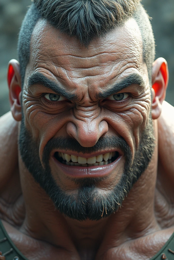 I want the character above, with an angry face