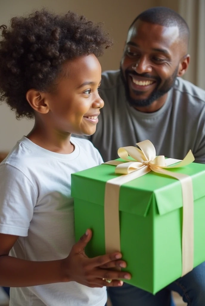 1 teenage black boy in soccer uniform, receiving cookie package from mother, detailed facial features, warm lighting, vibrant colors, photorealistic, 8k, hyper detailed, masterpiece, cinematic composition, dramatic lighting, emotive expression, dynamic pose, cozy domestic setting, soft focus background
