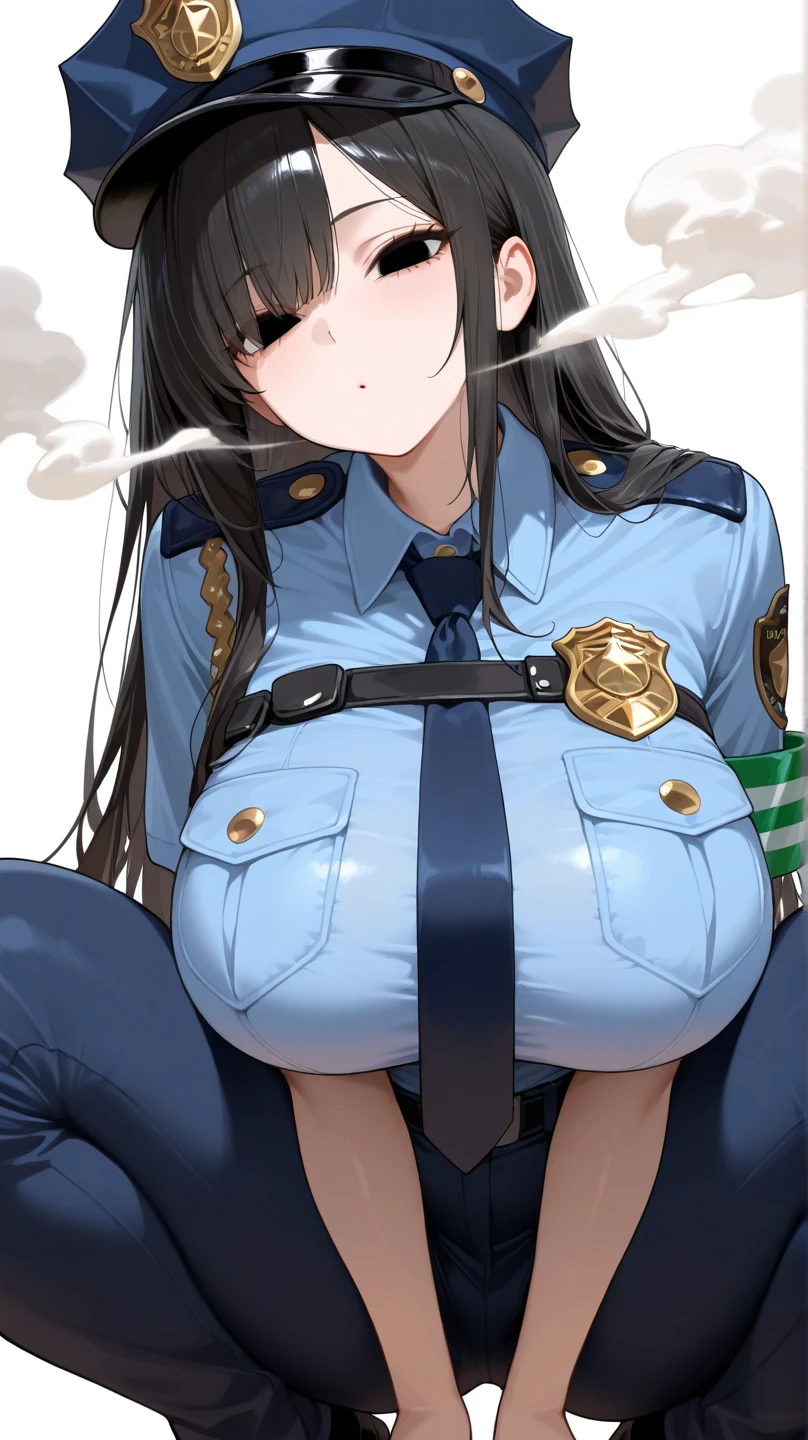 <lora:add_detail:0.5>,
((masterpiece)),((best quality)),ultra-detailed,detailed background,  (chakumomi, pov hand, breast grab:1.6),
(view of traffic police Miike Naeko standing formally on attention in police office saluting viewer with one arm and getting fondled by viewer:1.3),(upper body:1.1),(in public,public indecency:1.2),
(police uniform,policewoman,necktie,black hair,police hat,looking at viewer,short twintails:1.06),
(police jacket:1.2),police skirt,1girl,1boy,
(mischievous,cute,pleasure,aroused,erotic:1.2),(salute:1.4),
<lora:chakumomi_v1-1:0.8>, <lora:Miike Naeko:0.6>,
<lora:ahegaov1A:0.6>, (naughty face:1.1), (ahegao:1.2)